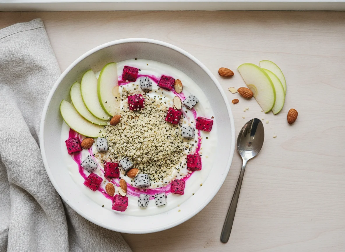 Fruit and Yogurt Bowl with Hemp Seeds photo