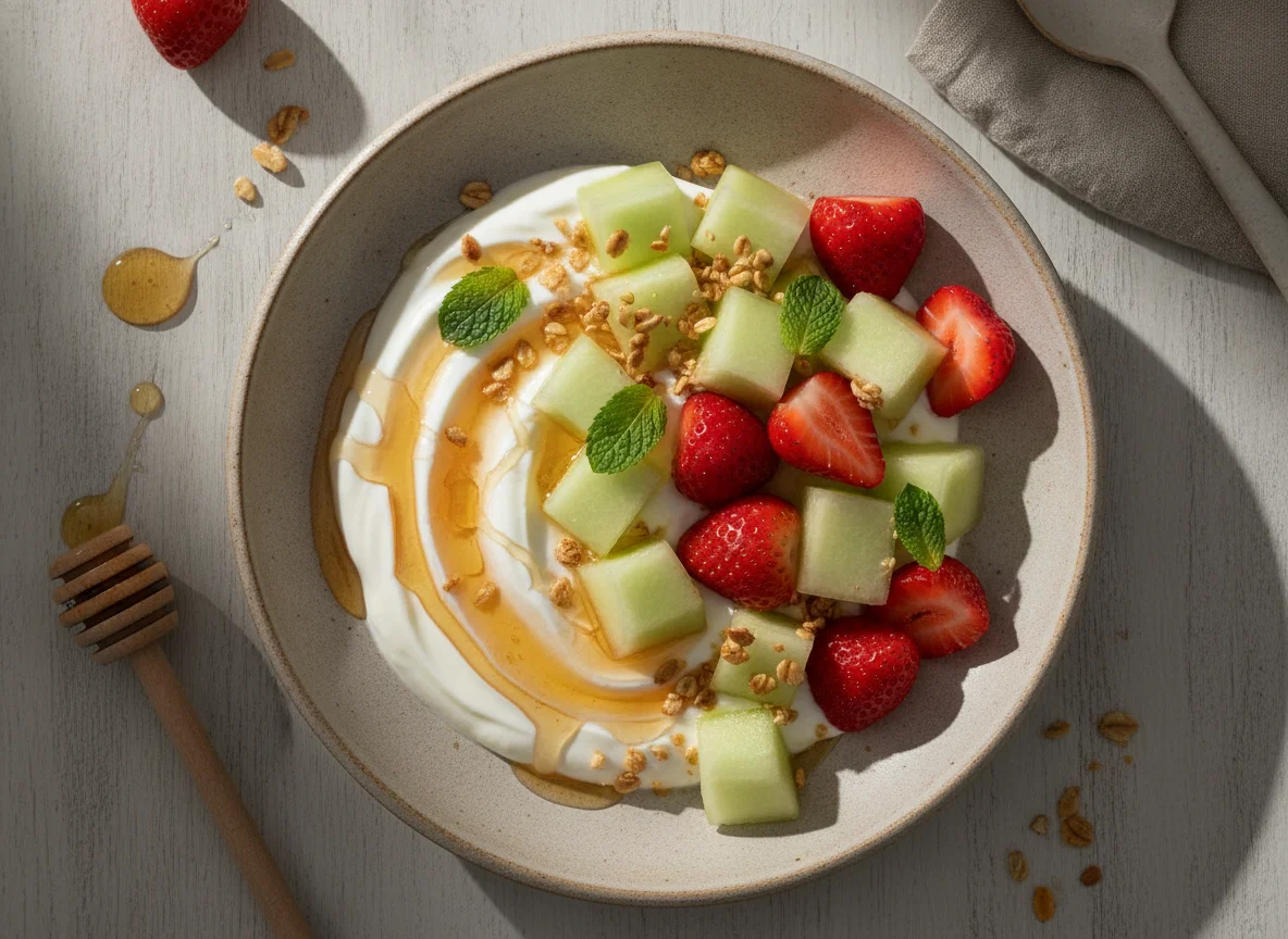 Fruit and Yogurt Bowl with Honey photo