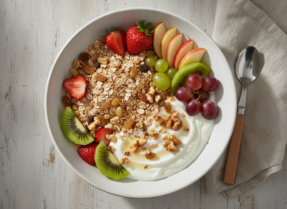 Fruit and Yogurt Muesli Bowl photo
