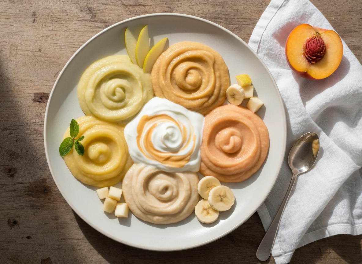 Fruit and Yogurt Puree (Apple, Pear, Banana, Peach, Yogurt) photo