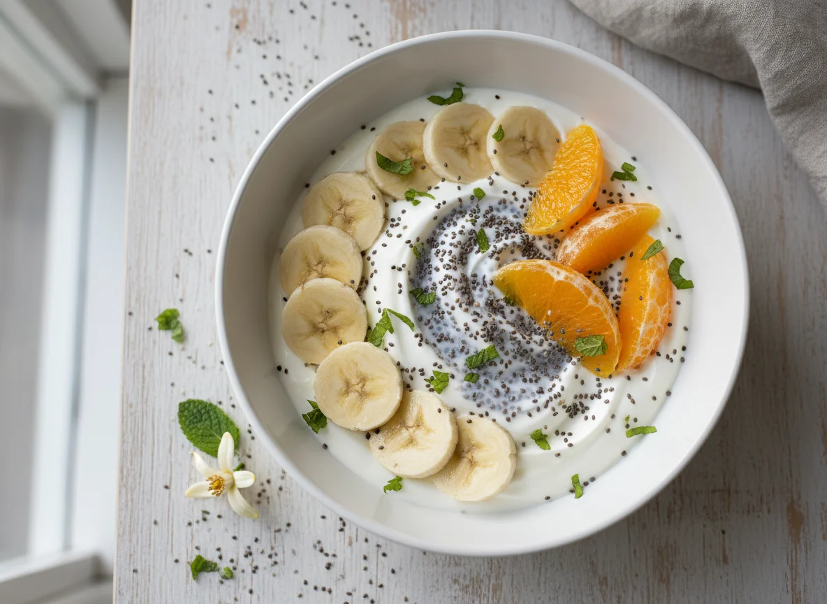 Fruit and Yogurt with Chia Seeds photo