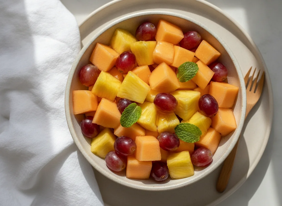 Fruit salad bowl photo