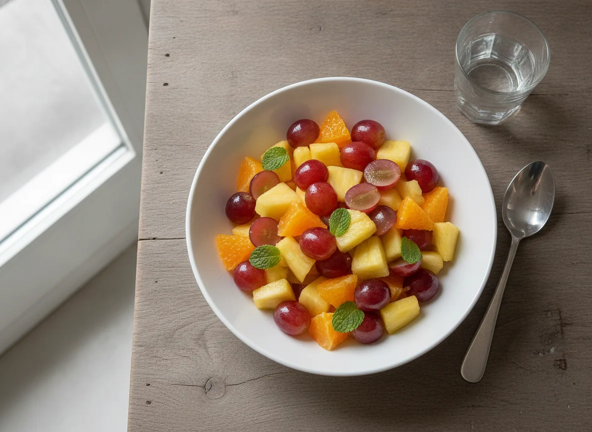 Fruit Salad with Grapes, Pineapple, and Orange photo
