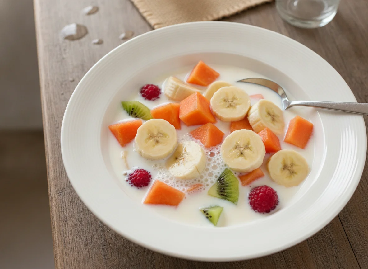 Fruit Salad with Milk photo