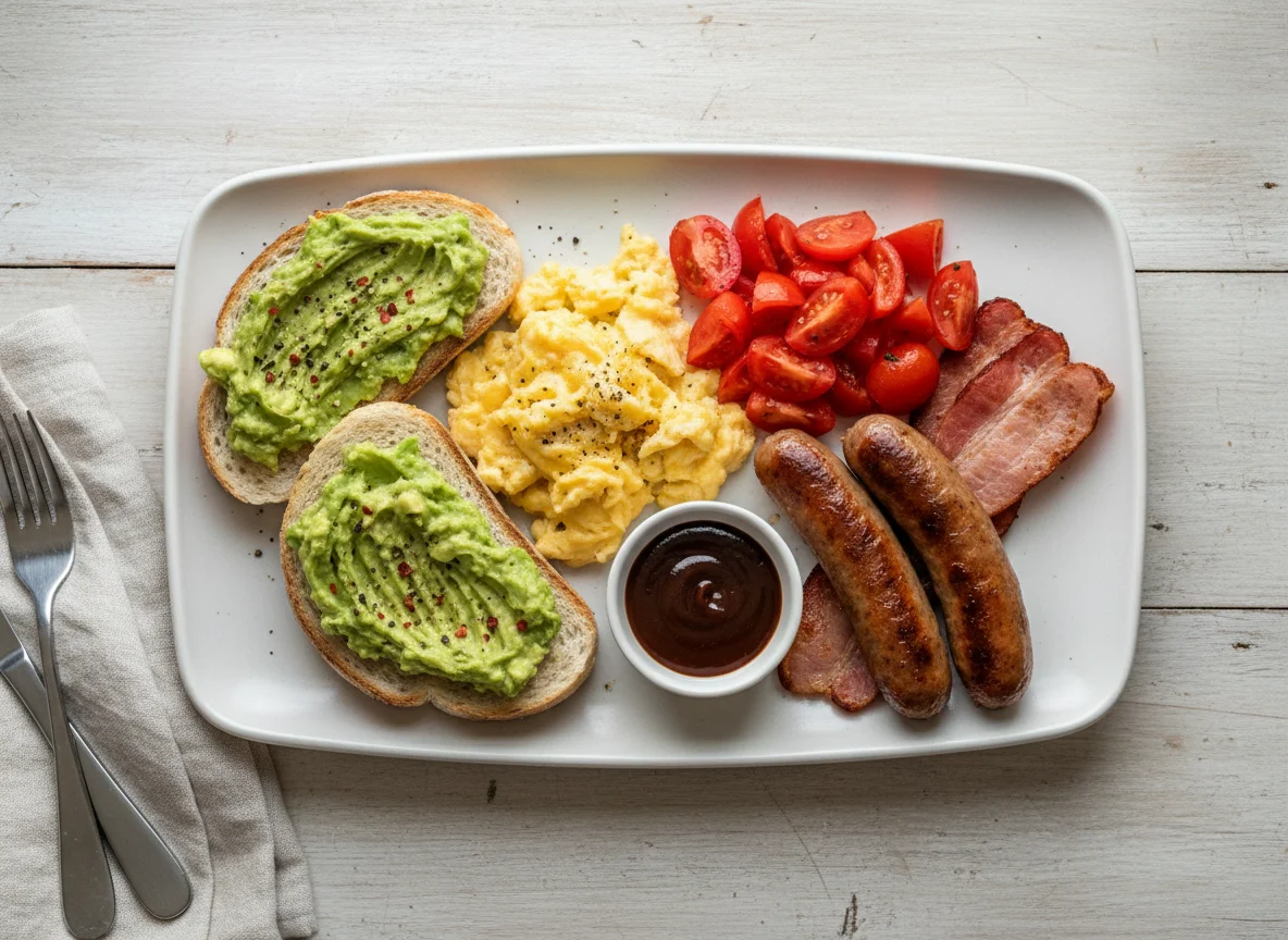 Full English Breakfast with Avocado Toast photo