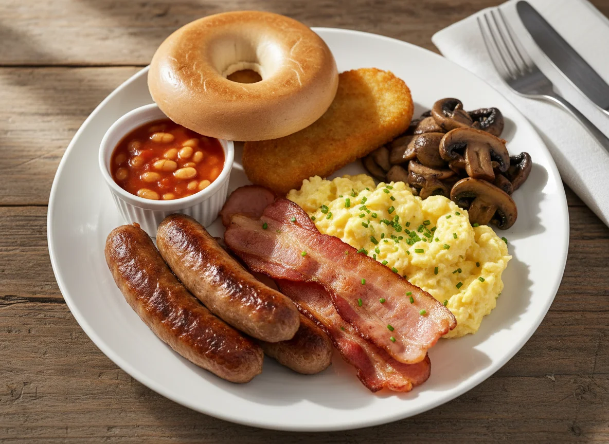 Full English Breakfast with Bagel photo