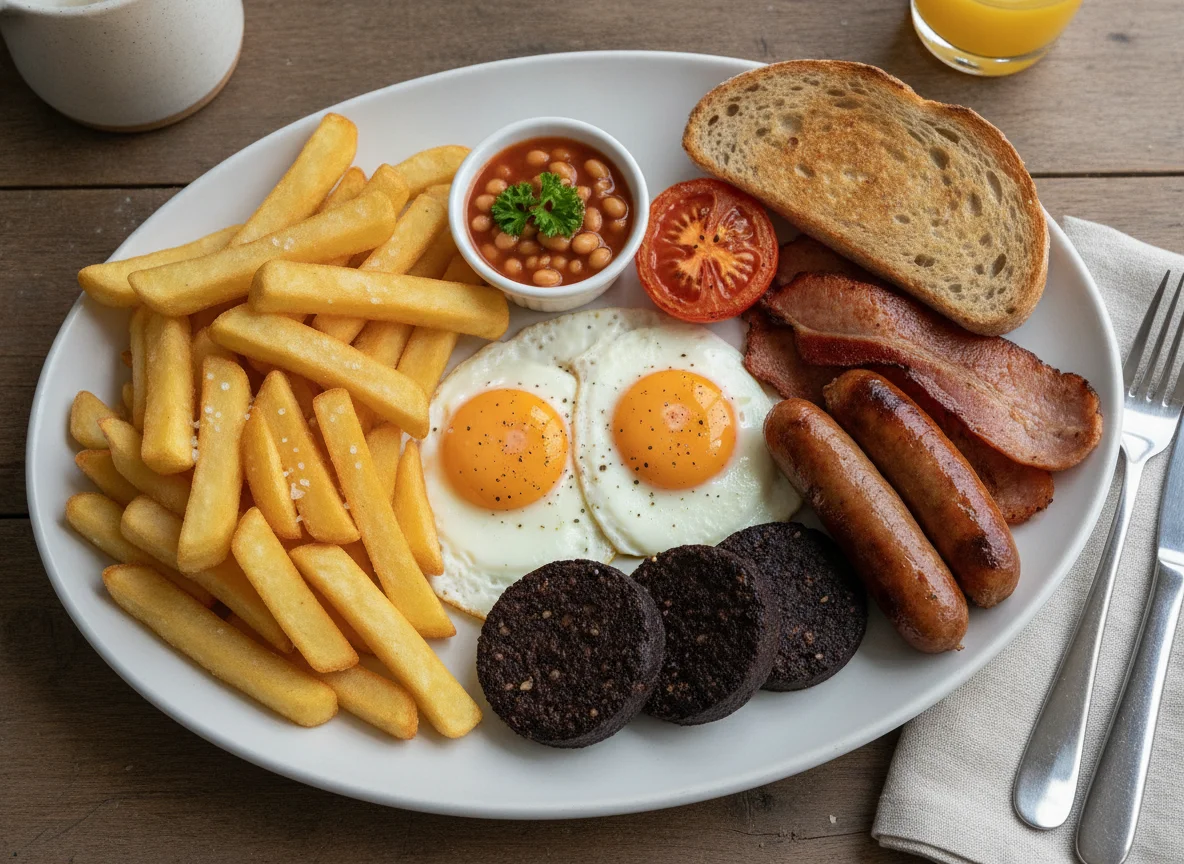 Full English Breakfast with Chips photo