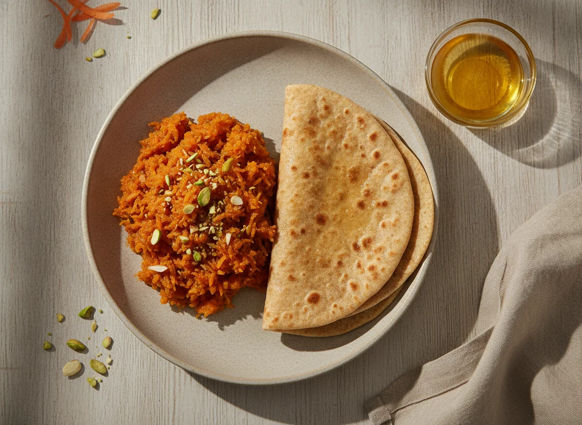 Gajar ka Halwa with Roti photo