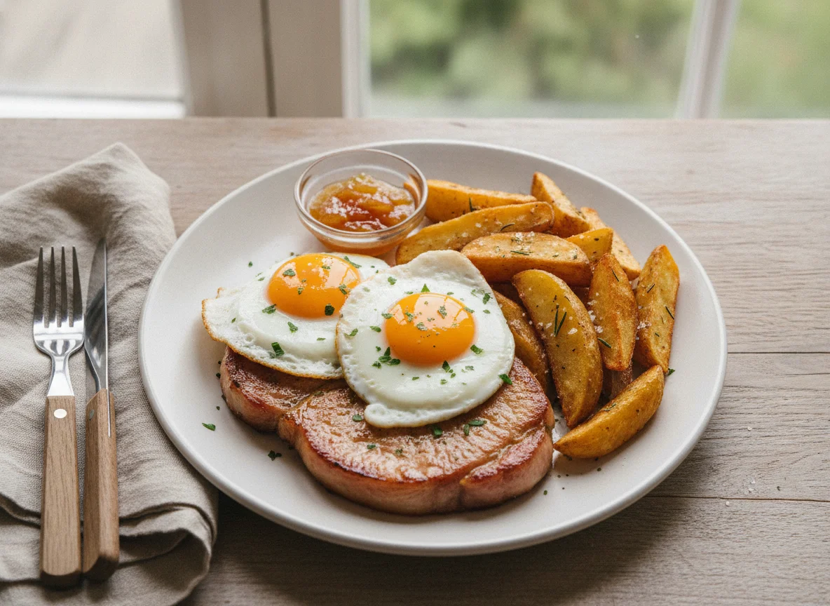 Gammon, Egg and Chips photo