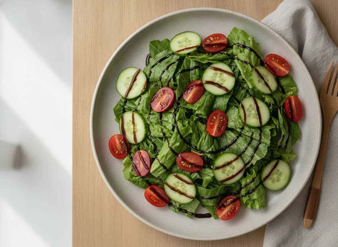 Garden Salad with Balsamic Glaze photo
