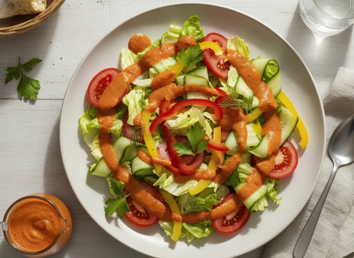 Garden Salad with Dressing photo