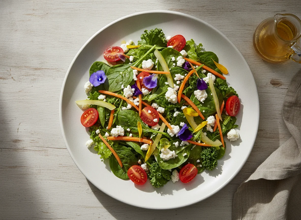 Garden Salad with Feta Cheese photo