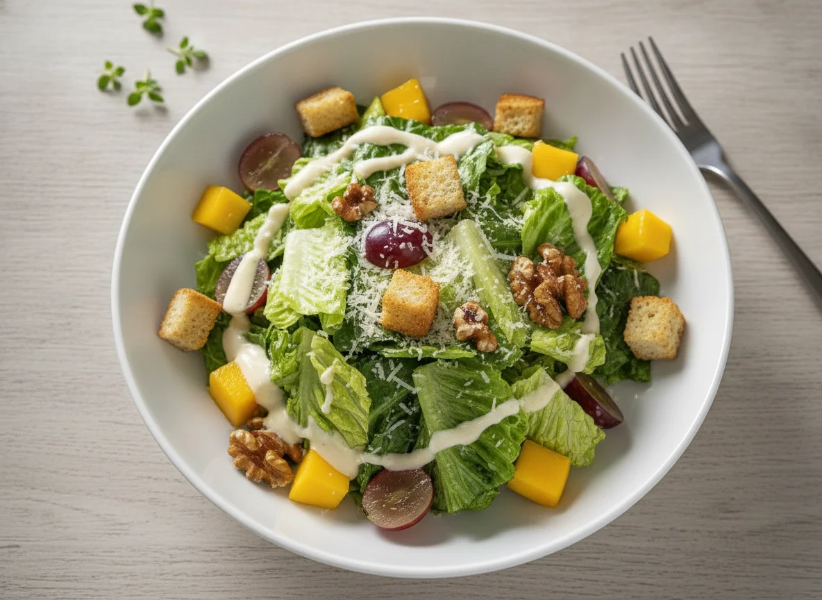 Garden Salad with Grapes and Croutons photo