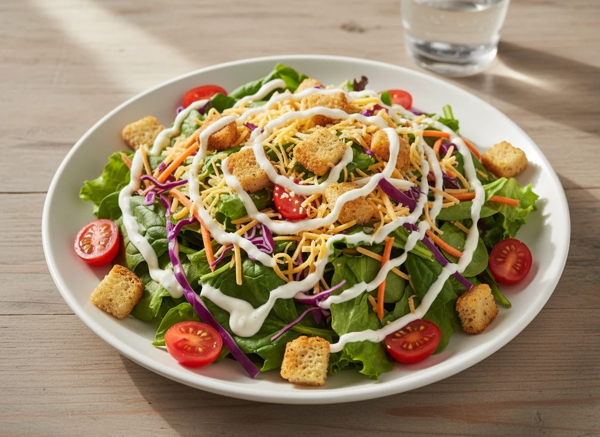 Garden Salad with Ranch and Croutons photo