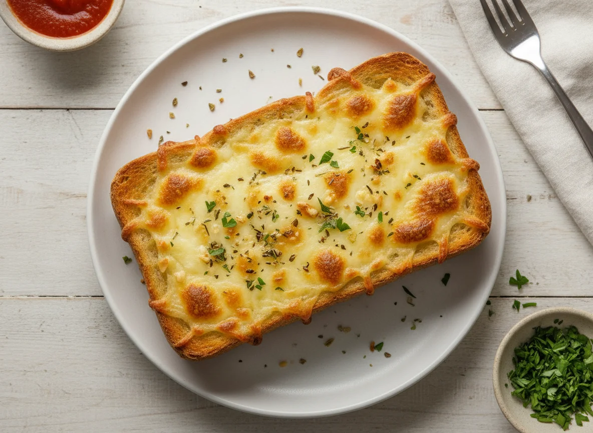 Garlic bread with cheese photo