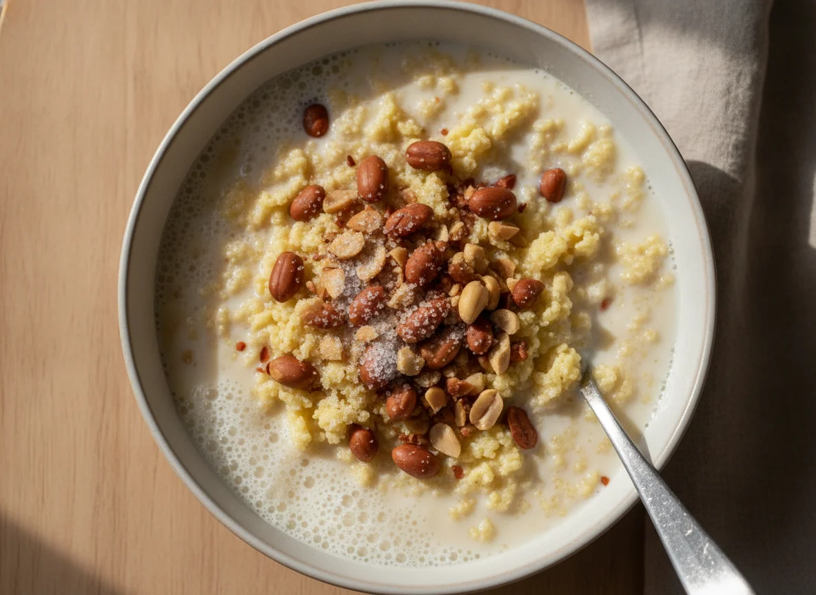 Garri with Milk and Peanuts photo