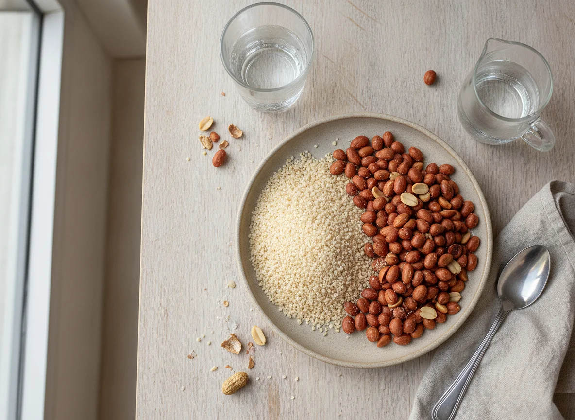 Garri with Roasted Groundnuts photo