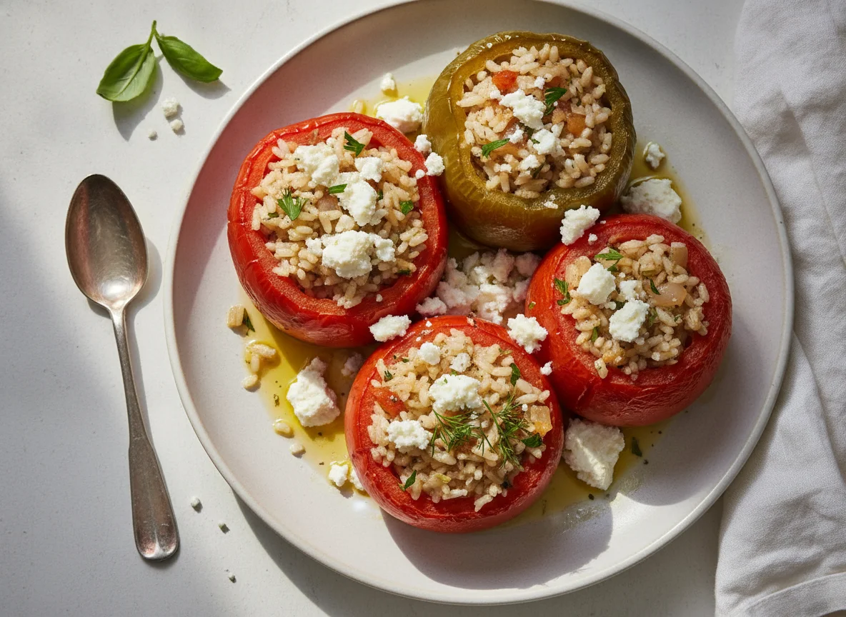 Gemista with Feta Cheese photo