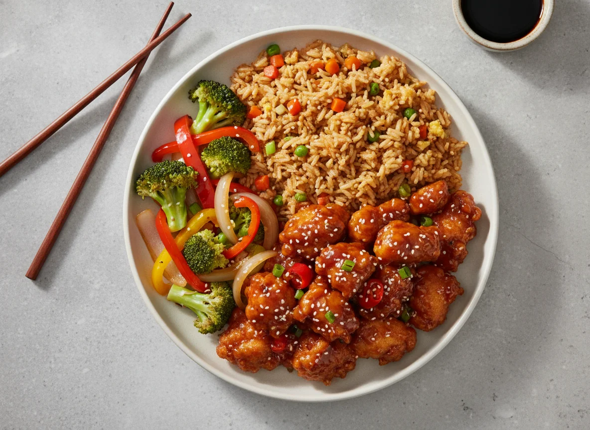 General Tso Chicken with Fried Rice photo