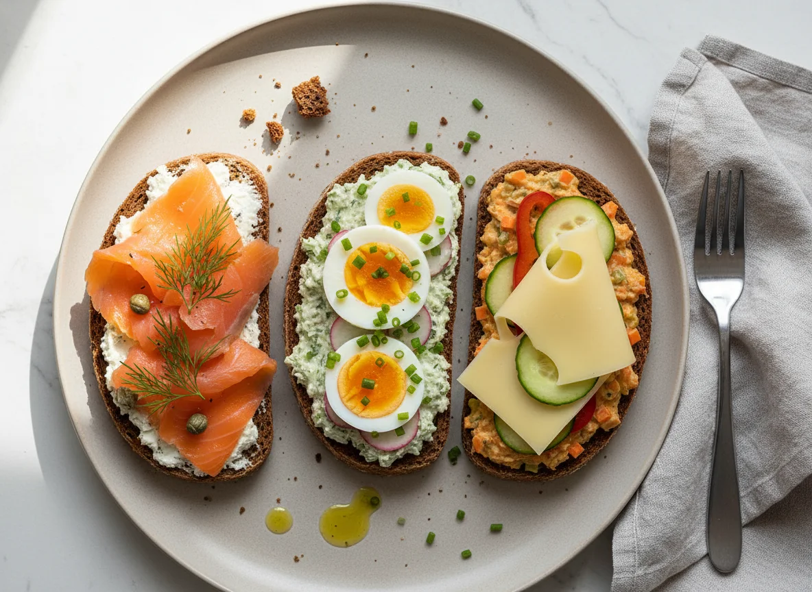 German style open-faced sandwiches photo