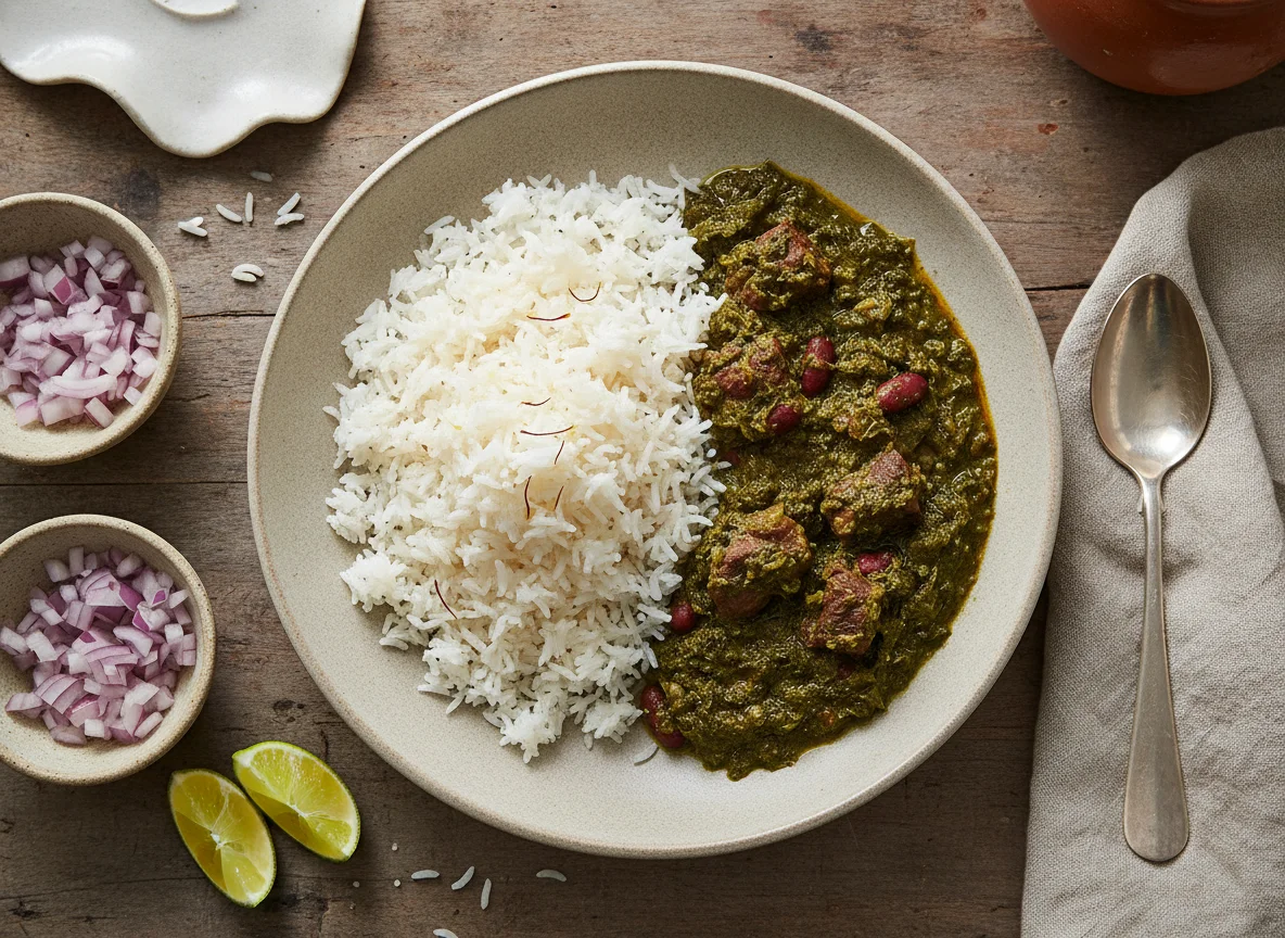Ghormeh Sabzi with Basmati Rice photo