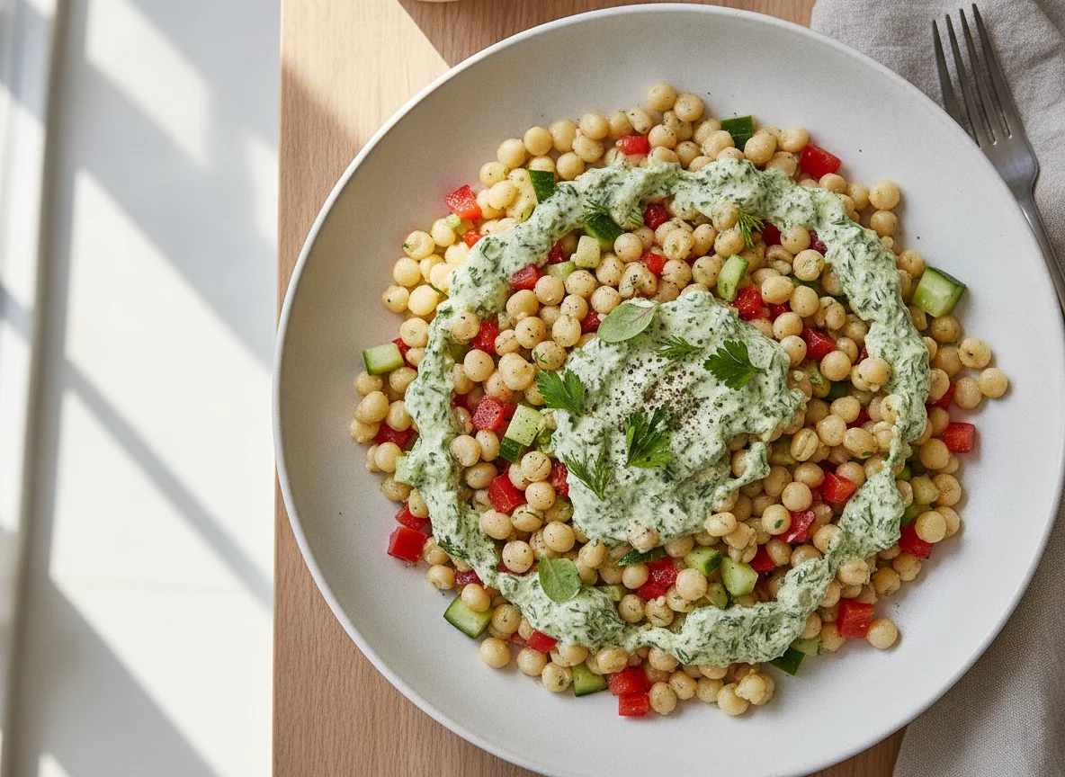 Giant Couscous Salad with Creamy Dressing photo