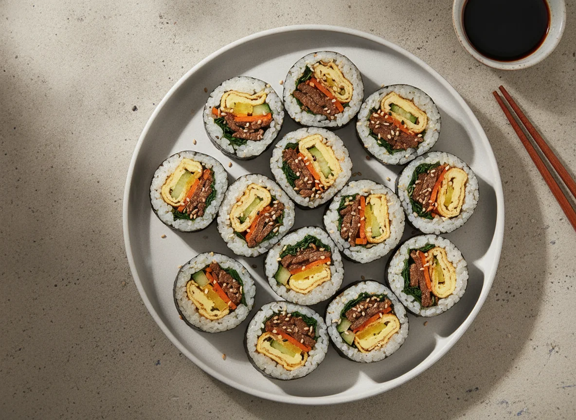 Gimbap (Korean Seaweed Rice Rolls) photo