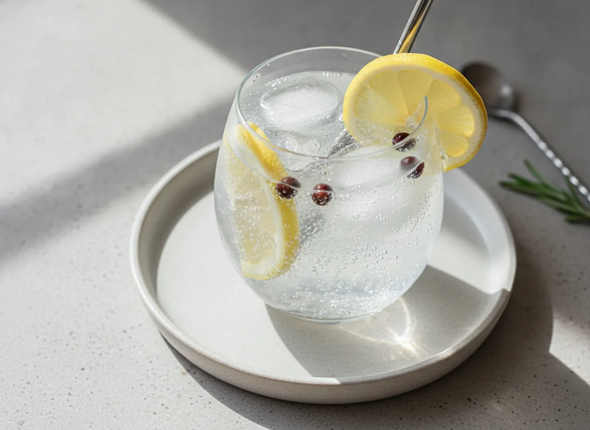 Gin and Tonic with Lemon photo