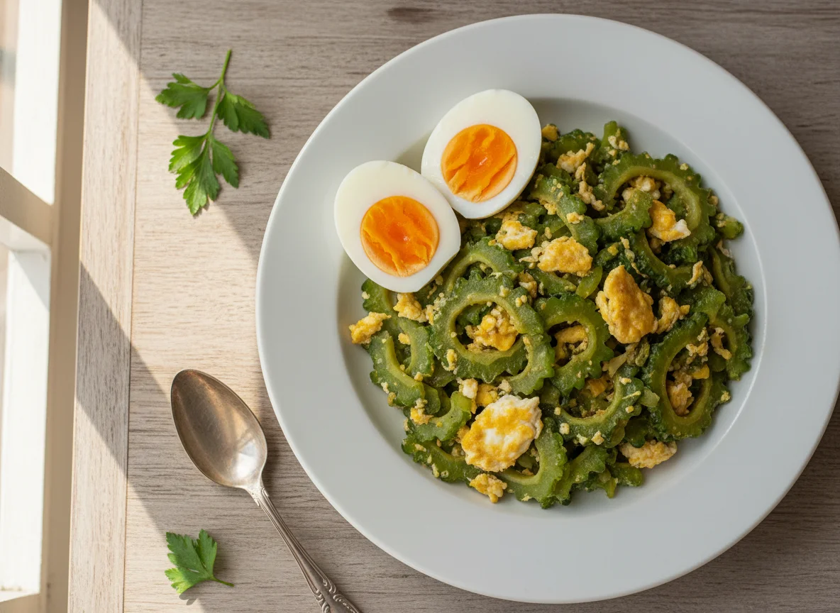Ginisang Ampalaya with Boiled Eggs photo
