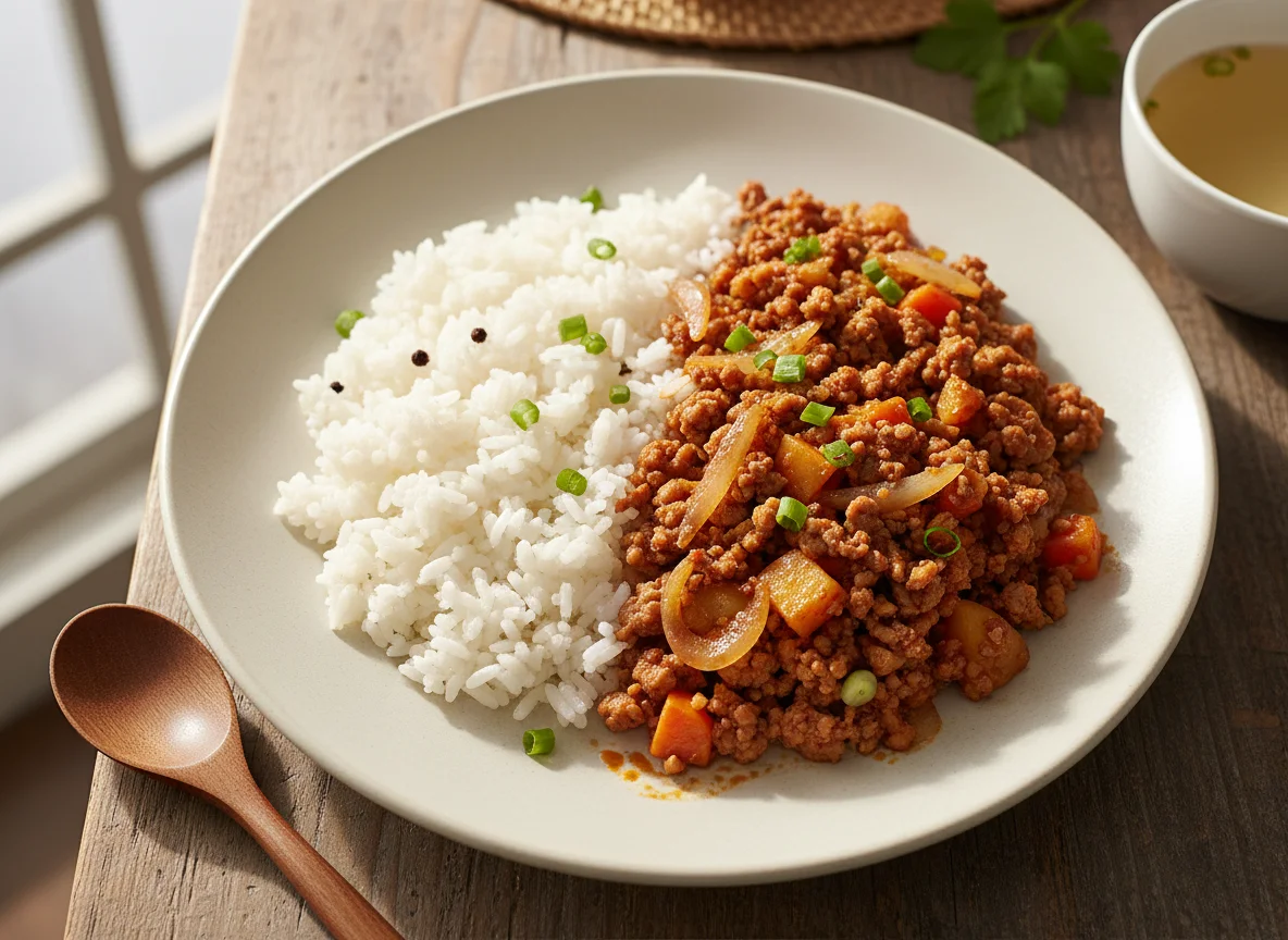 Ginisang Giniling with Rice photo