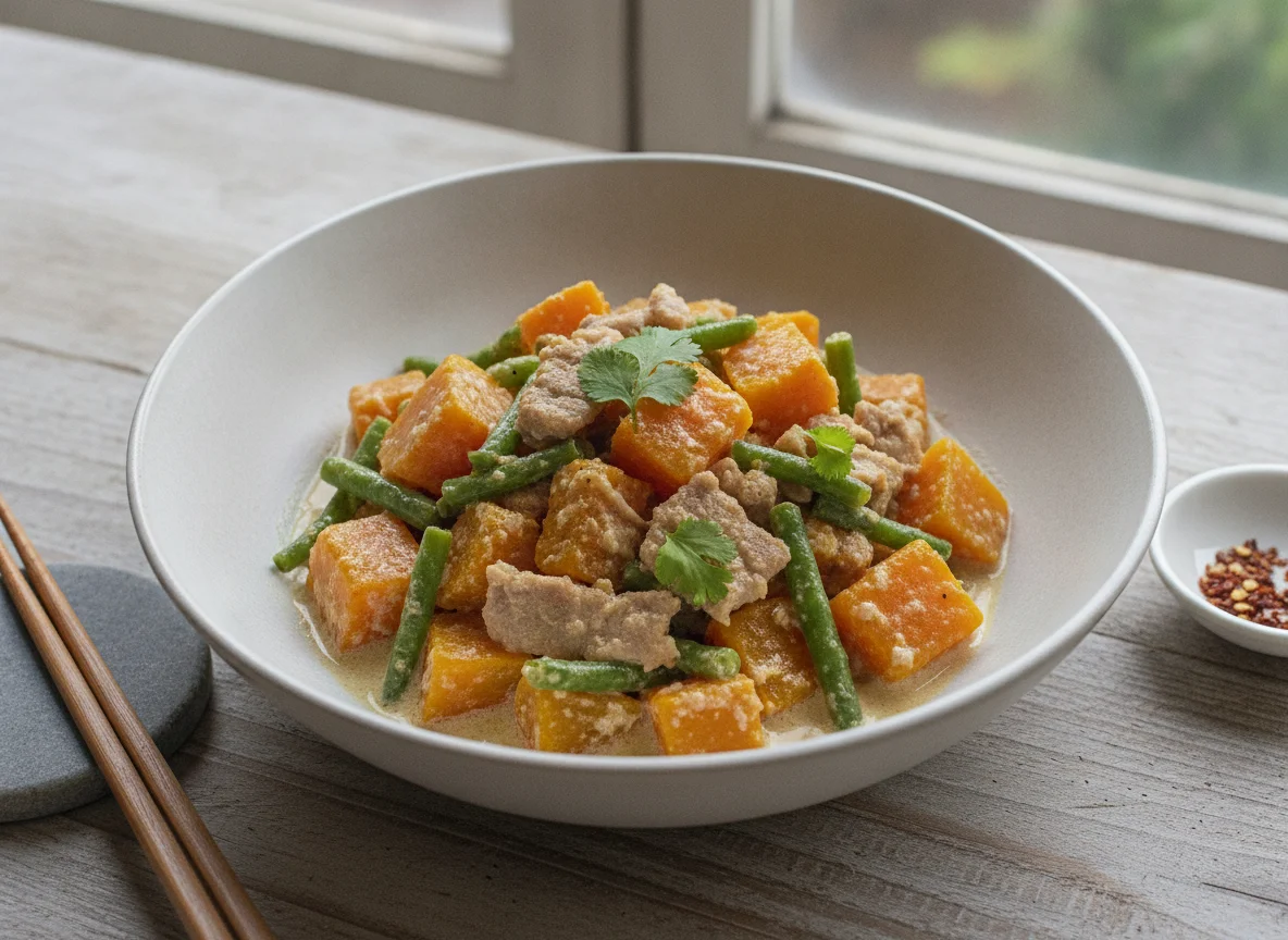 Ginisang Kalabasa at Sitaw with Pork photo