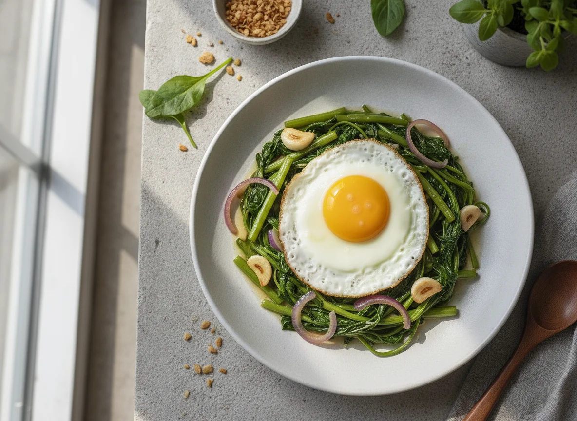 Ginisang Kangkong with Egg photo