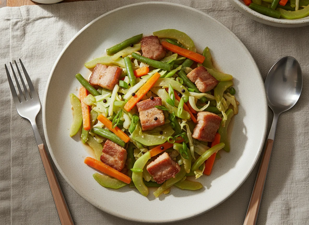 Ginisang Sayote with Pork and Vegetables photo