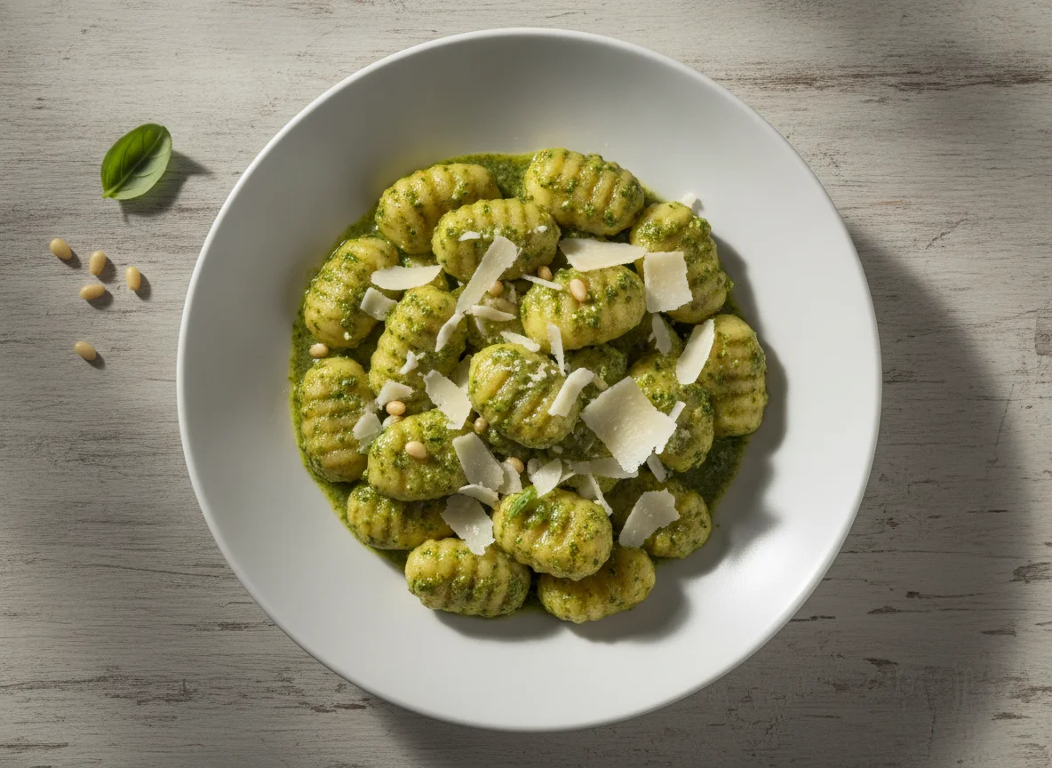 Gnocchi with Pesto and Parmesan photo