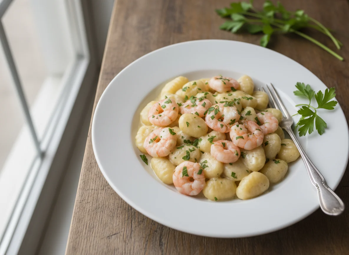 Gnocchi with Shrimp in Cream Sauce photo