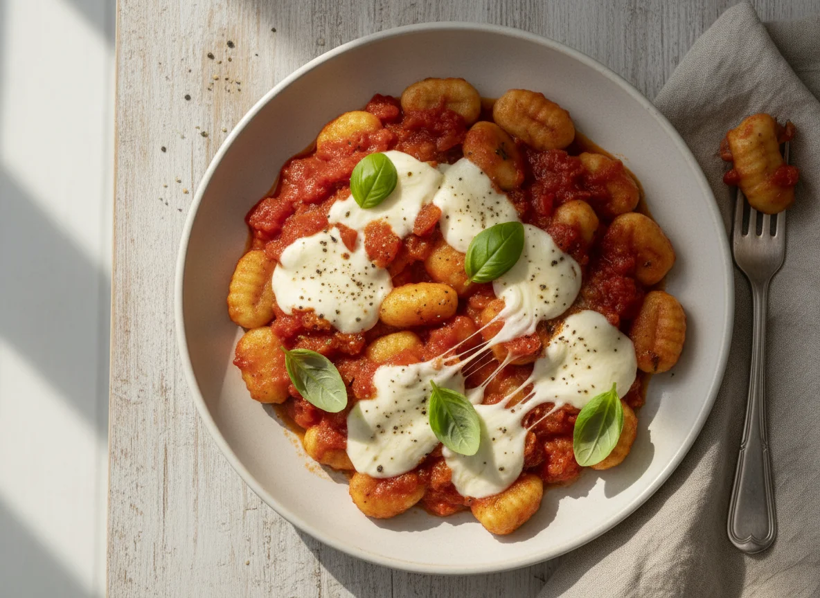 Gnocchi with Tomato Sauce and Mozzarella photo