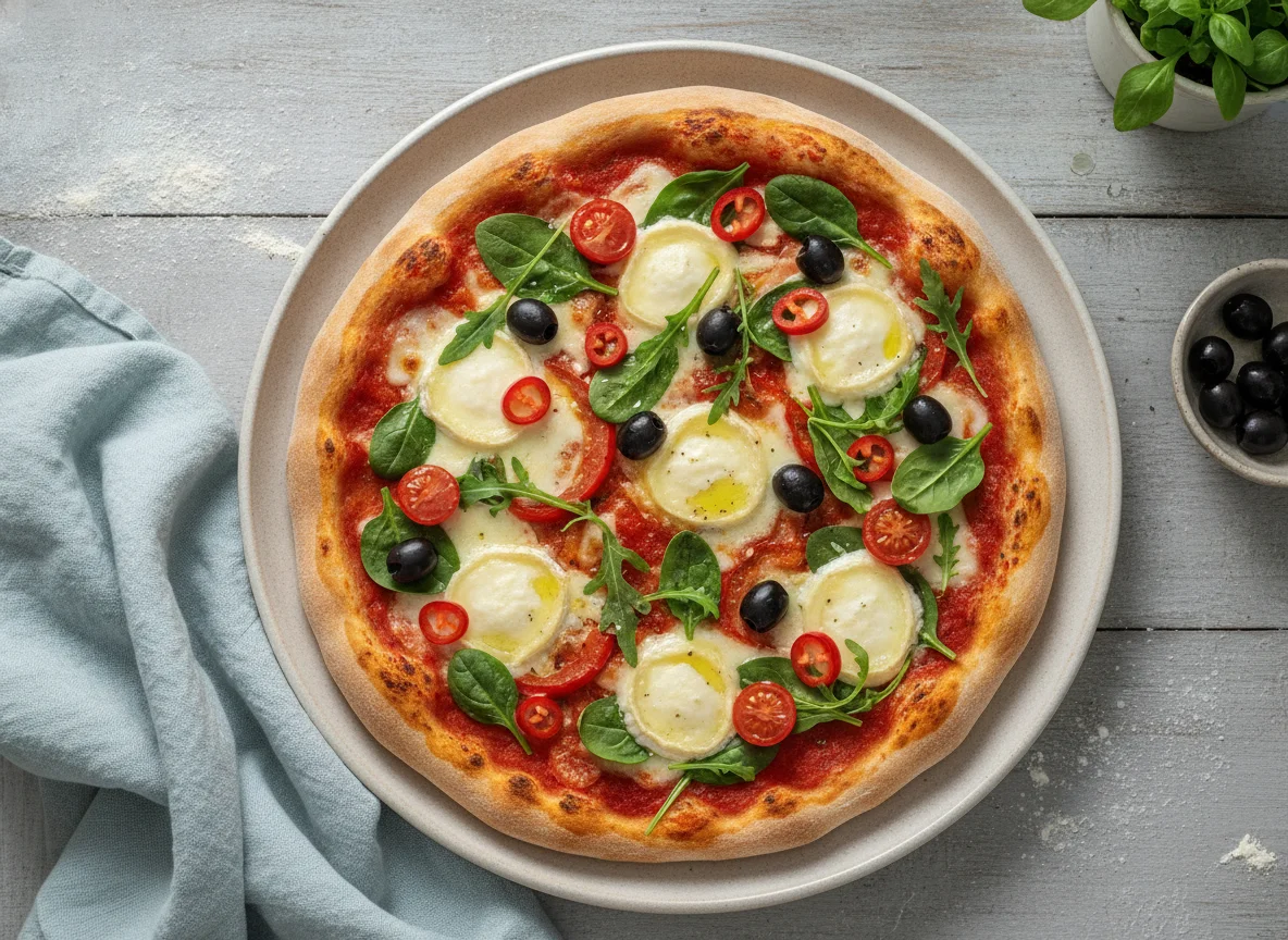 Goat's Cheese and Vegetable Pizza photo