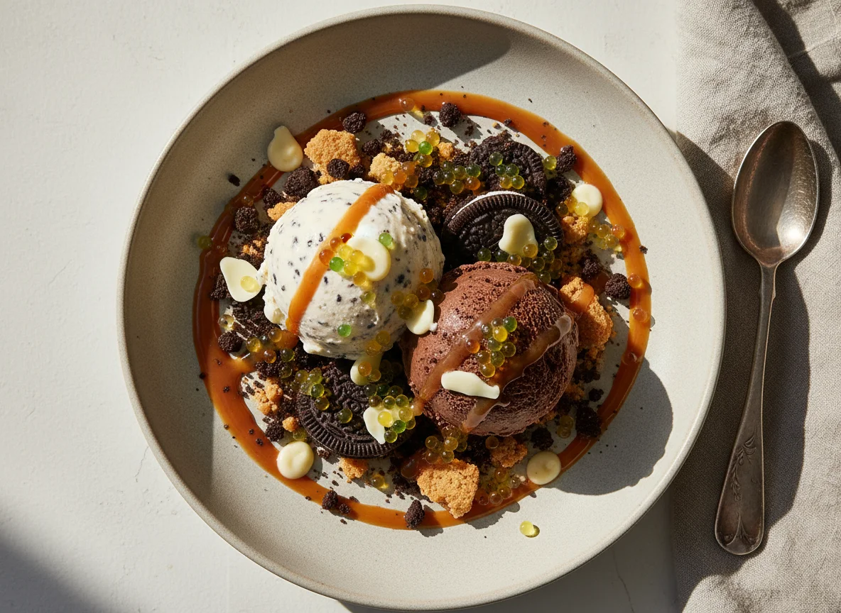 Gourmet Ice Cream Dessert photo