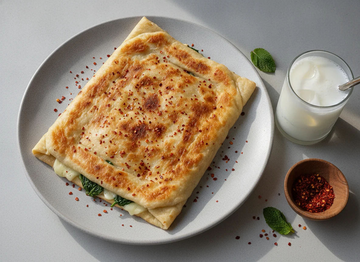 Gözleme with Ayran photo