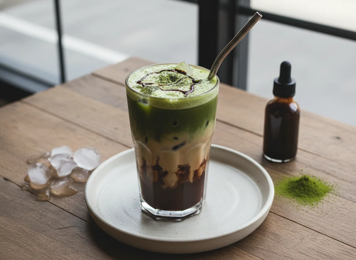 Grande Iced Dubai Chocolate Matcha with Nonfat Milk photo