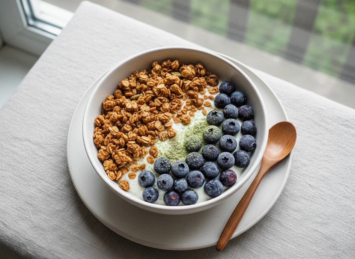 Granola, Blueberry, Skyr and Daily Cleanse Bowl photo