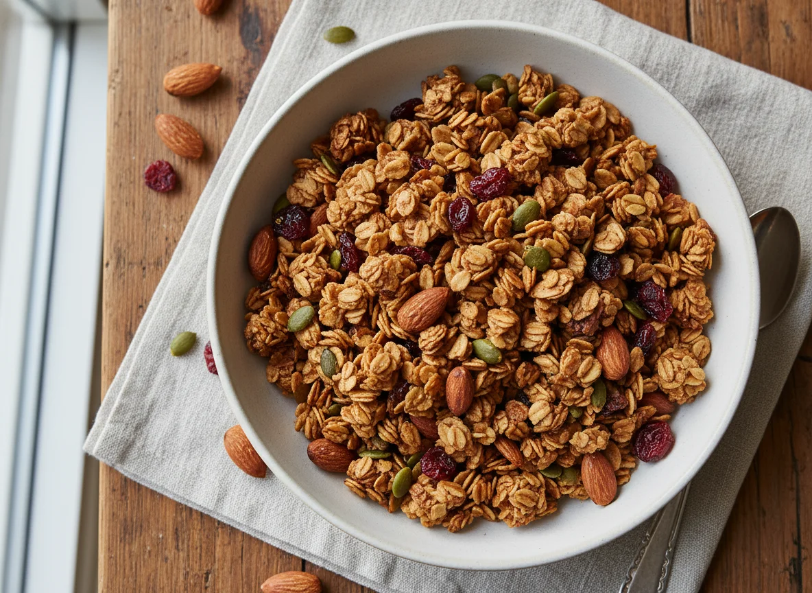 Granola with Almonds, Pumpkin Seeds, and Dried Cranberries photo