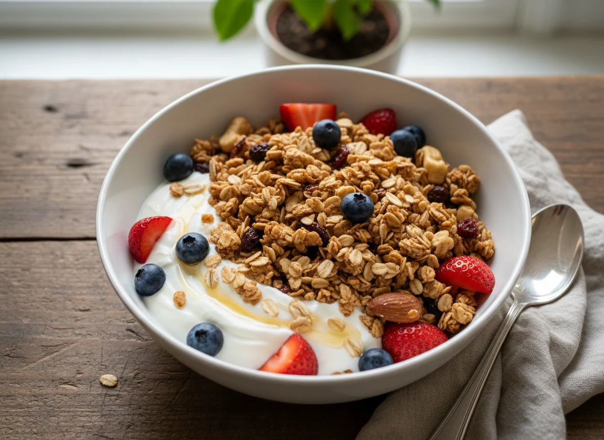 Granola with Berries and Yogurt photo