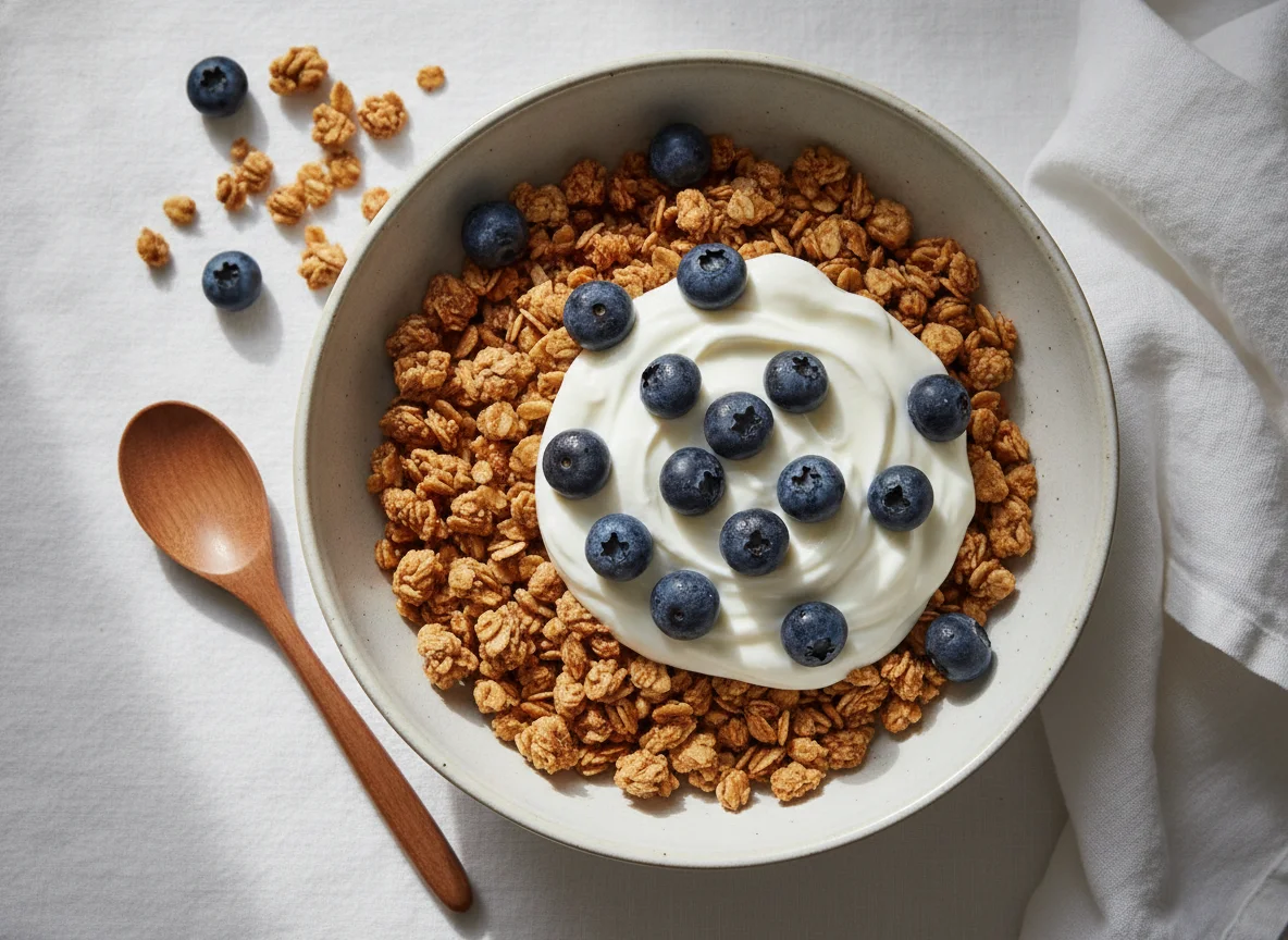 Granola with Blueberries and Yogurt photo