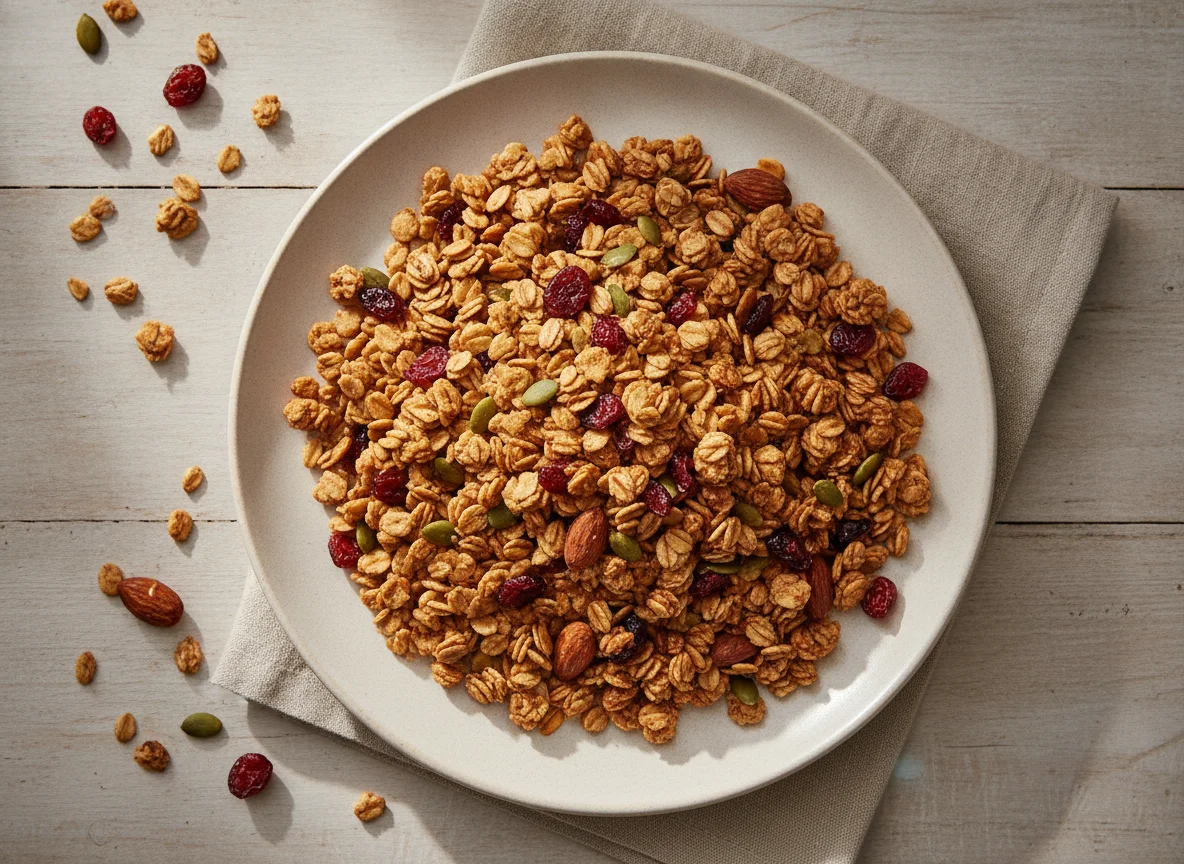 Granola with Seeds and Dried Cranberries photo