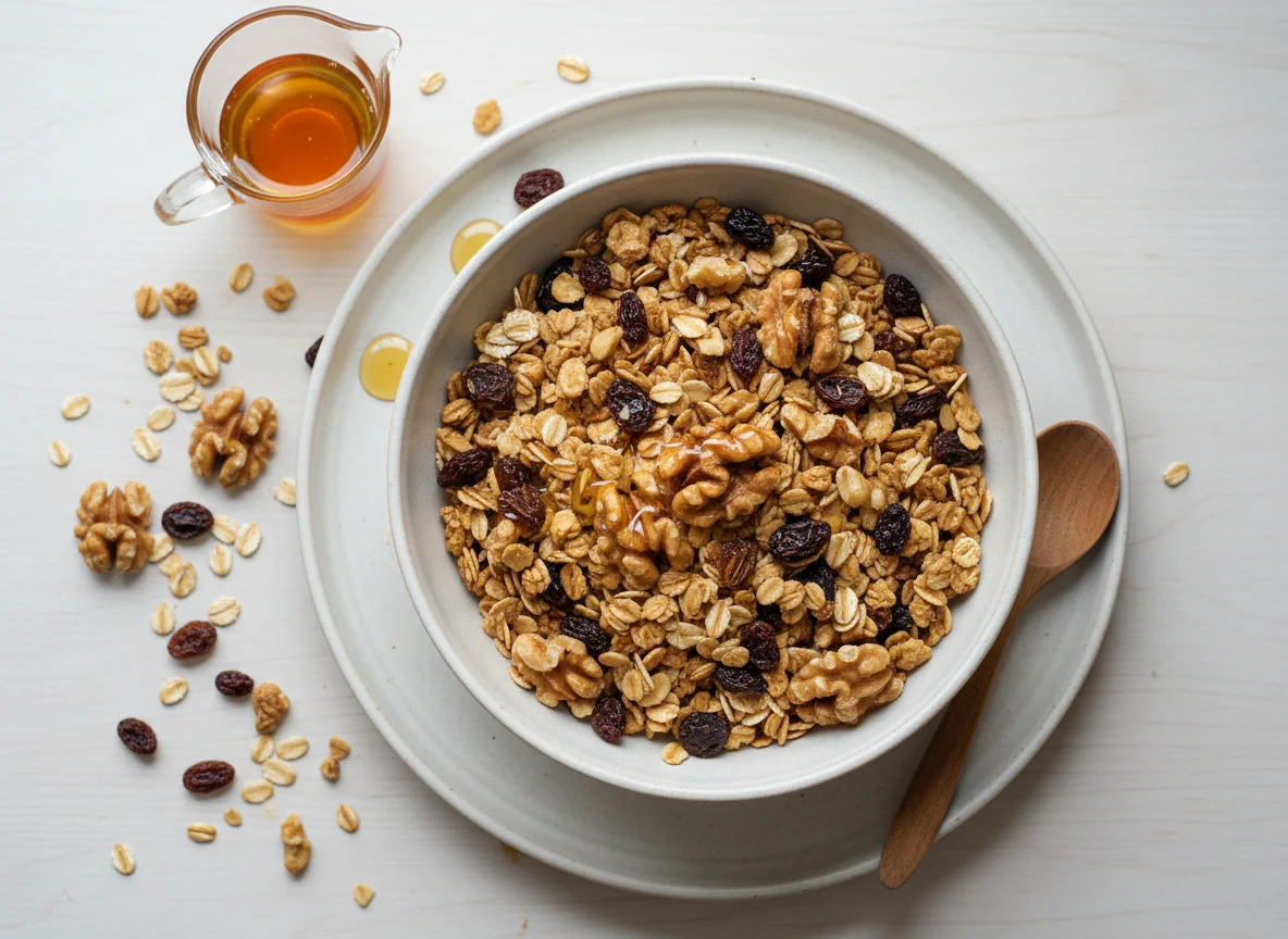 Granola with Walnuts and Raisins photo