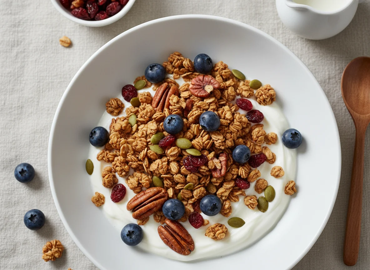 Granola with Yogurt and Berries photo