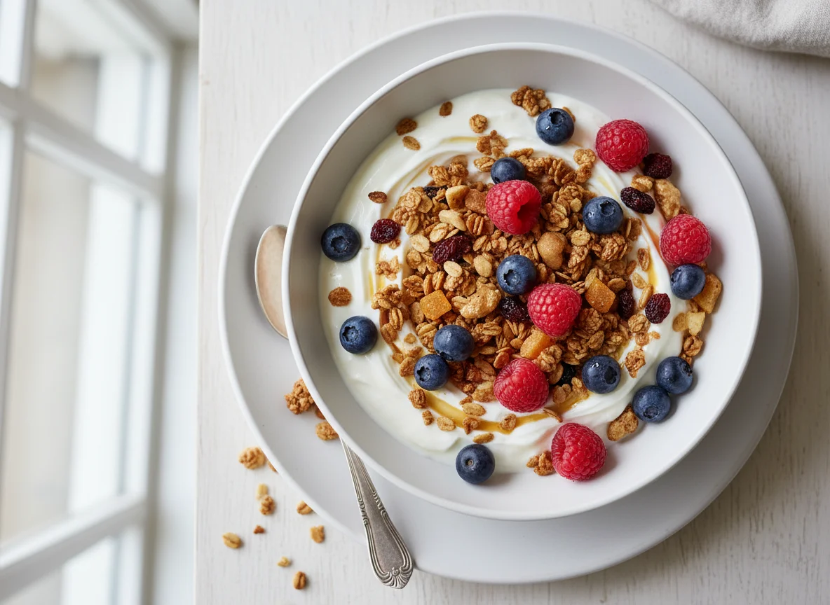Granola with Yogurt and Mixed Berries photo