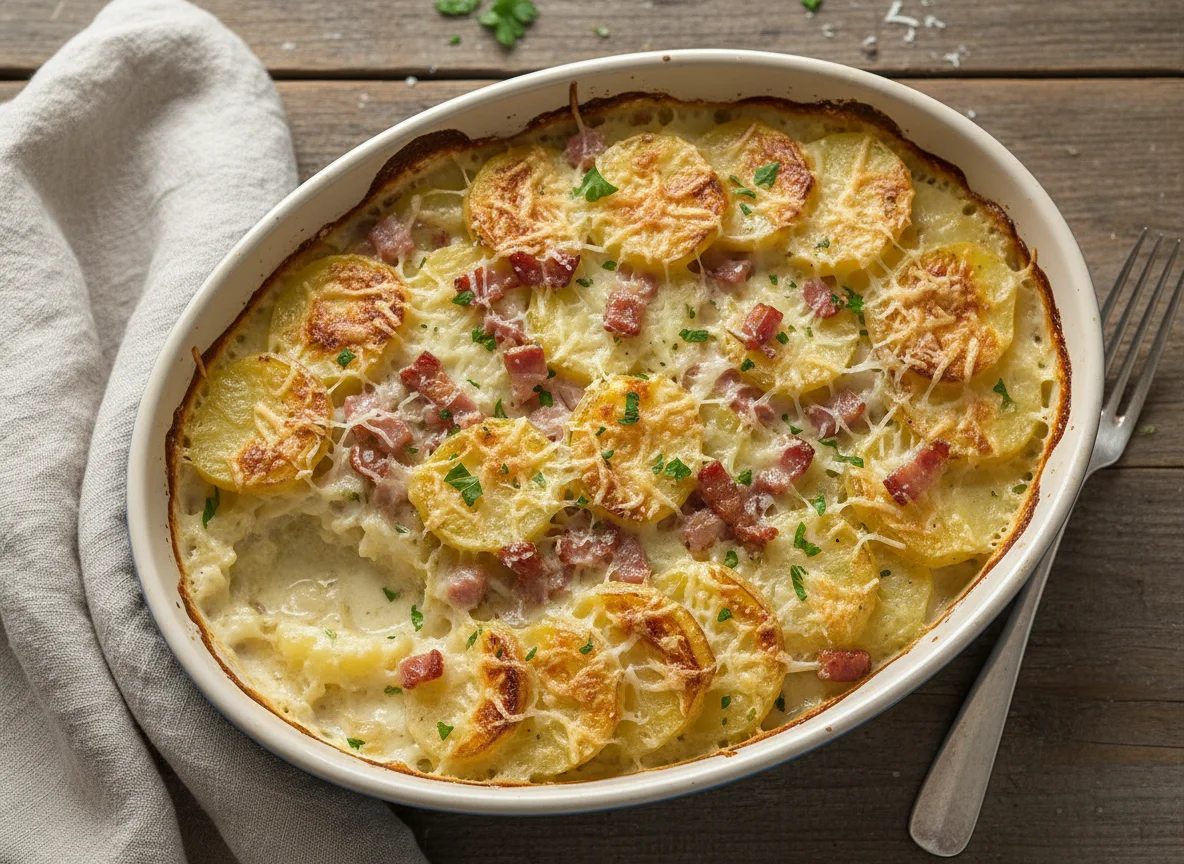 Gratin Dauphinois with Bacon and Cream photo