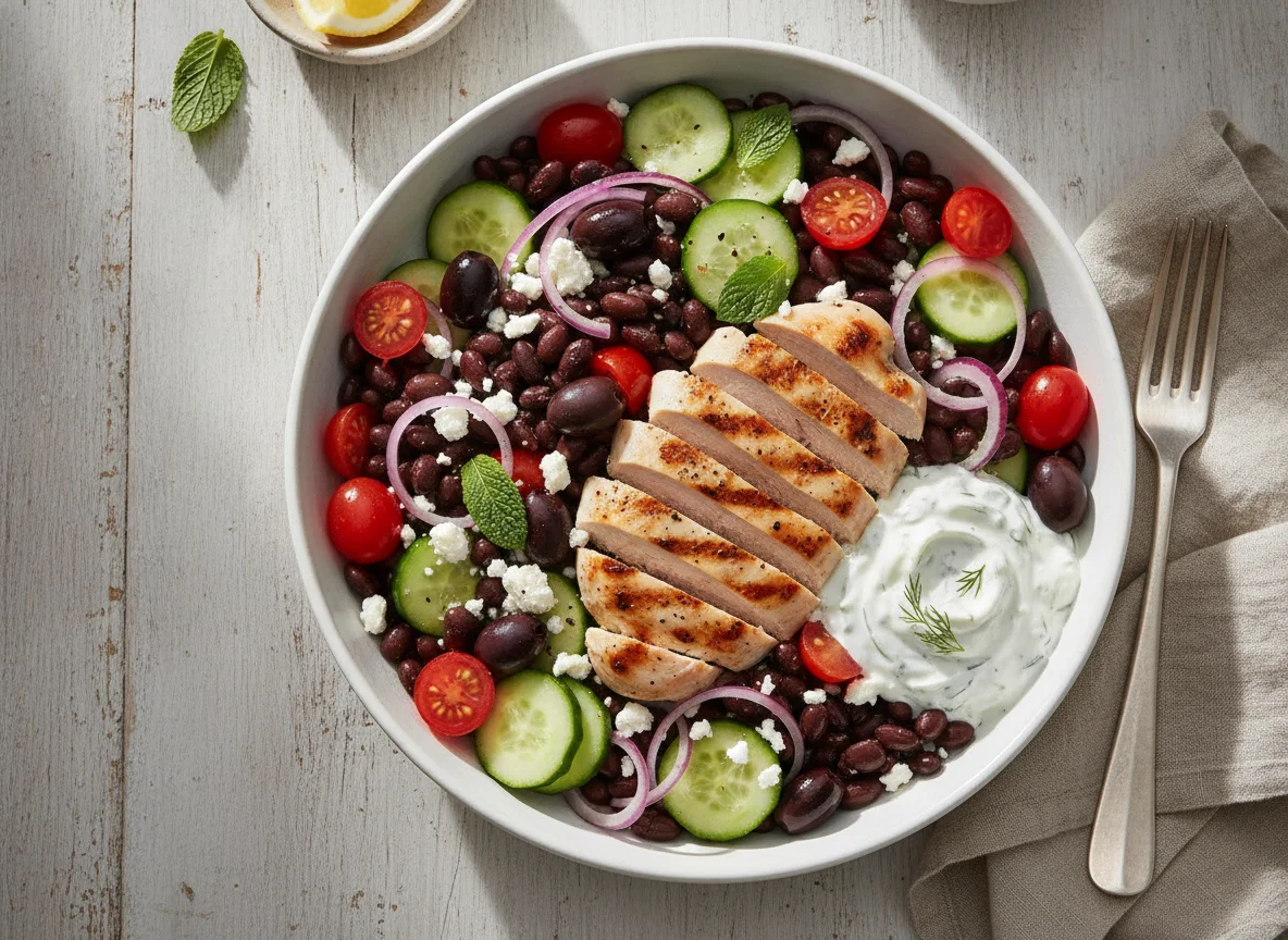 Greek Chicken Bowl with Black Beans photo